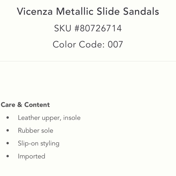 Anthropologie Vicenza Metallic Slide Sandals - Picture 3 of 3